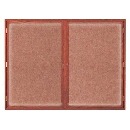 United Visual Products Double Door Indoor Enclosed Easy Tack Bo UV305EZ-WHITE-GOLD